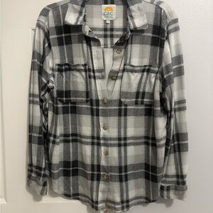 C&C California Gray and White Checkered Shirt